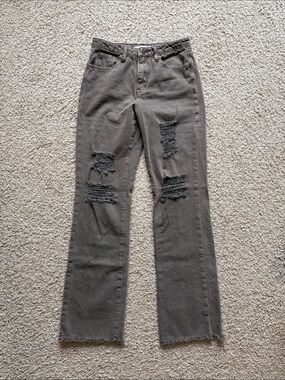 Altar’d State Brown Distressed Straight Jeans